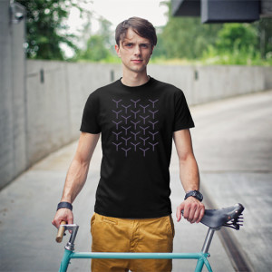 'Cubes' Men's Designer T-shirt in Black - CovertSubvert