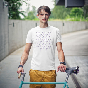 'Cubes' Men's Designer T-shirt in White - CovertSubvert