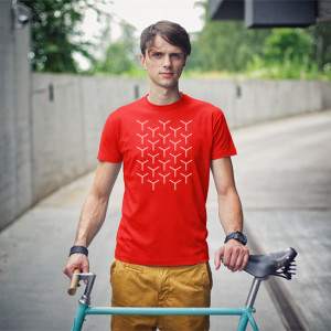 'Cubes' Men's Designer T-shirt in Red - CovertSubvert