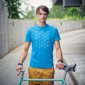'Cubes' Men's Designer T-shirt in Teal - CovertSubvert