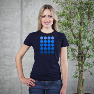 'Circles' Women's Designer T-shirt in Navy - CovertSubvert