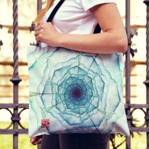 ice rose fractal tote bag for women