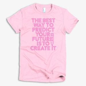 Purple typography tshirt on pink womens shirt